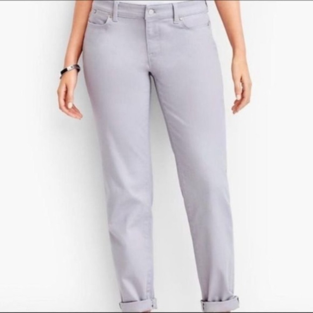 Talbots Factory Gray Simply Flattering 5-Pocket Jeans Womens Size 6P Boyfriend